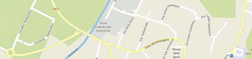 Mappa della impresa vigili del fuoco a BIBBIENA