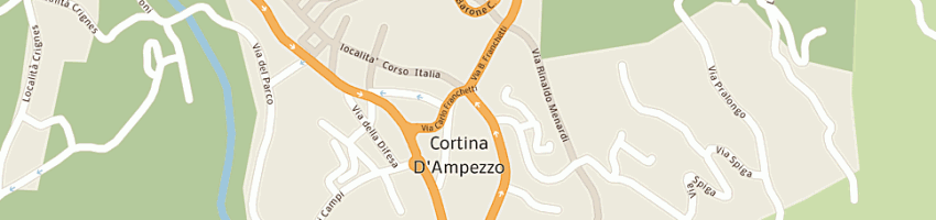 Mappa della impresa panificio santuz di santuz orlando e c (snc) a CORTINA D AMPEZZO