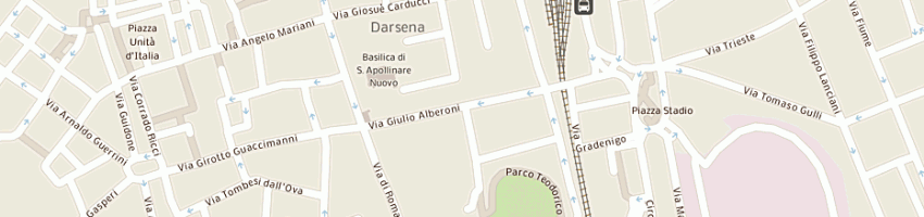 Mappa della impresa trattoria la rustica a RAVENNA