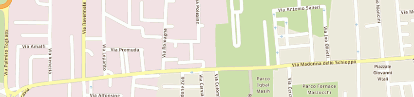 Mappa della impresa autocarrozzeria romagnola (snc) a CESENA