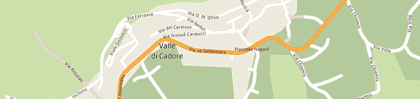 Mappa della impresa poste italiane spa a VALLE DI CADORE