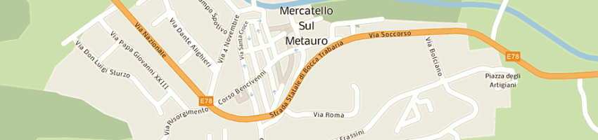 Mappa della impresa ristorante bar taverna del cacciatore a MERCATELLO SUL METAURO