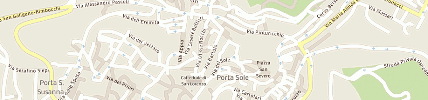 Mappa della impresa osteria del bartolo sas di ezio ciani e c a PERUGIA