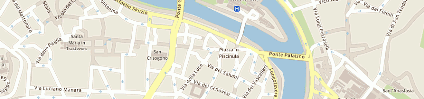 Mappa della impresa vincenzo alla lungaretta di canali evaldo e c snc a ROMA