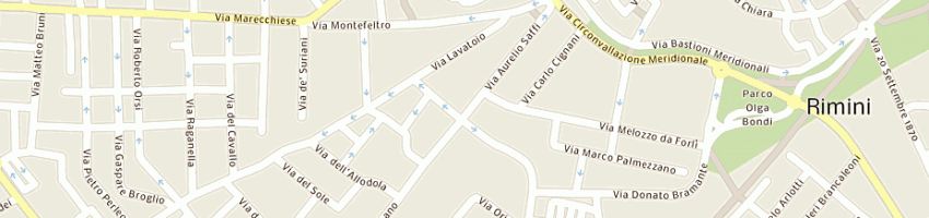 Mappa della impresa pelletteria del borto a RIMINI