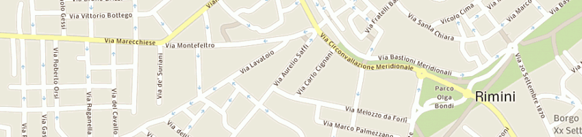 Mappa della impresa trattoria piccinelli a RIMINI