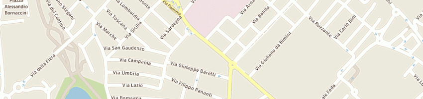 Mappa della impresa trattoria la fornarina a RIMINI