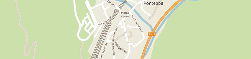 Mappa della impresa trattoria pizzeria azzurra a PONTEBBA