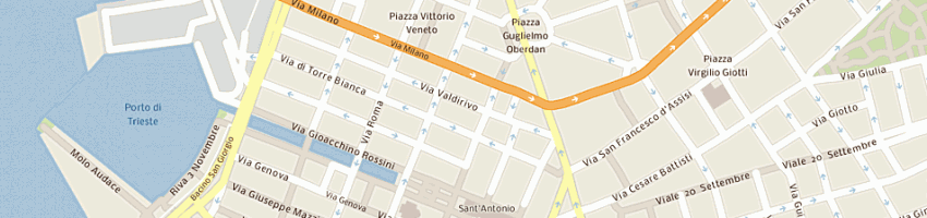 Mappa della impresa abeatici fornari rosa a TRIESTE