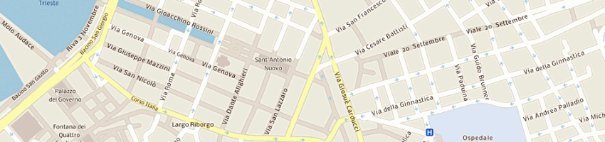 Mappa della impresa vetri di murano a TRIESTE