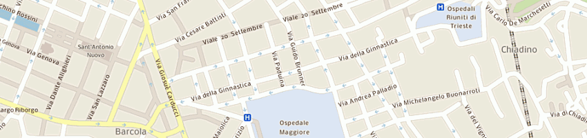 Mappa della impresa lavanderia automatica selfcandor a gettone a TRIESTE