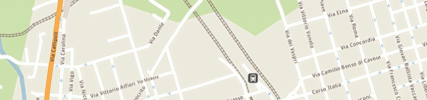 Mappa della impresa ferrovia circumetnea a GIARRE
