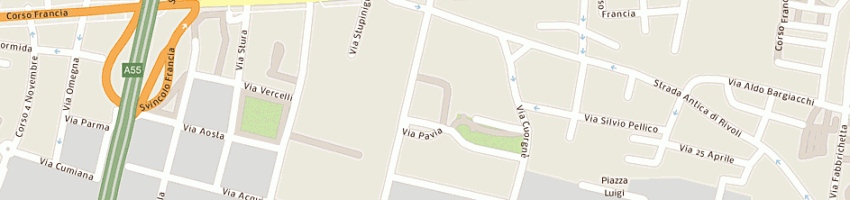 Mappa della impresa be tech srl socio unico attivita' dir e coordin between spa a RIVOLI