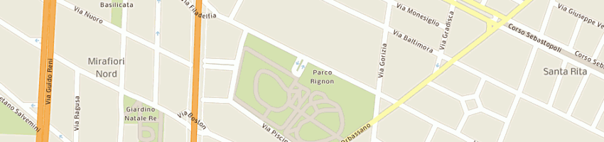 Mappa della impresa comune di torino llpp servizio giardini alberate a TORINO