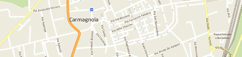 Mappa della impresa i tre carlin snc di coraglia daniela e mercurio giancarlo a CARMAGNOLA