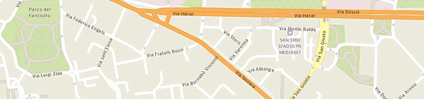 Mappa della impresa autoparco novara due snc di pavin d - simeone n - bruzzano s a MILANO