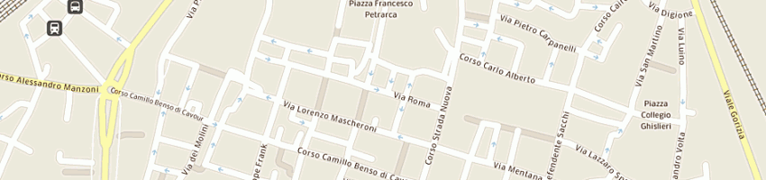 Mappa della impresa mangiante flavia a PAVIA