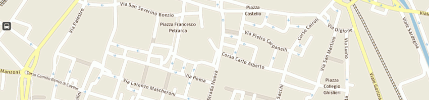 Mappa della impresa questura e sezione polizia stradale a PAVIA