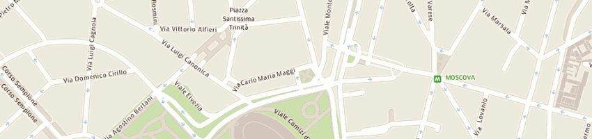 Mappa della impresa trattoria vecchia arena a MILANO