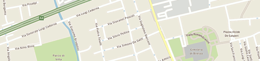 Mappa della impresa vetrano giuseppe a BRESSO