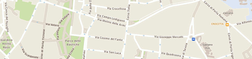 Mappa della impresa italia sn,c, di benedan paolo e c a MILANO