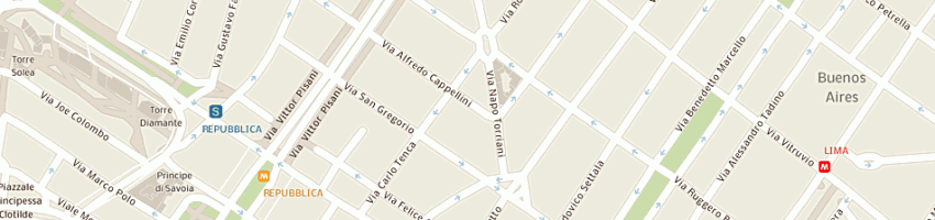 Mappa della impresa hotel delle nazioni a MILANO