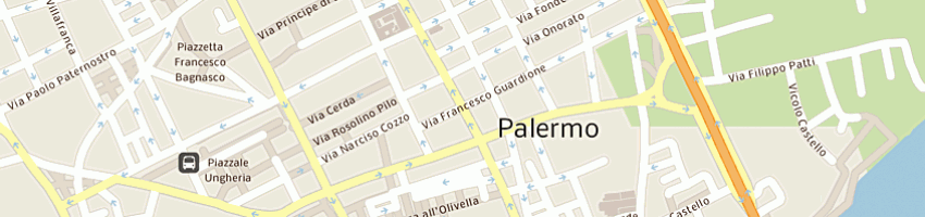 Mappa della impresa centro servizi per l'automobilista a PALERMO