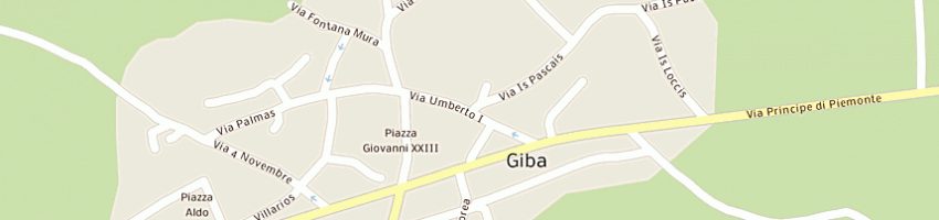 Mappa della impresa stazione carabinieri a GIBA