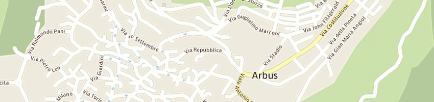 Mappa della impresa albergo meridiana di mastino maria teresa a ARBUS