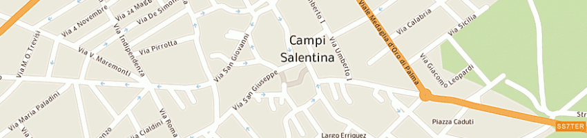 Mappa della impresa ingrosso domenico ruggero a CAMPI SALENTINA