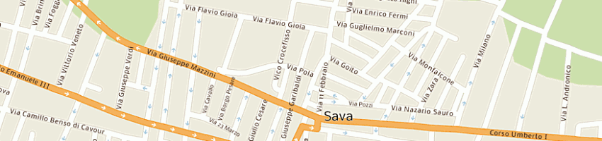 Mappa della impresa de pilla matteo a SAVA