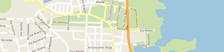 Mappa della impresa bar villa roma cafe' di angius matteo a OLBIA