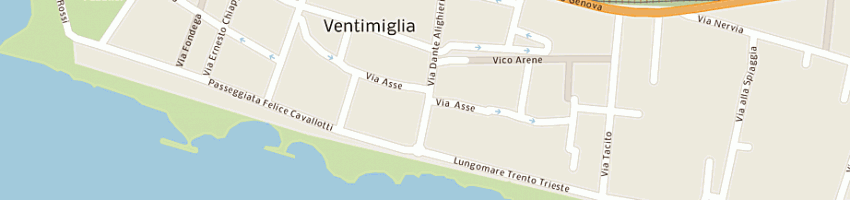 Mappa della impresa ristorante la meridiana a VENTIMIGLIA