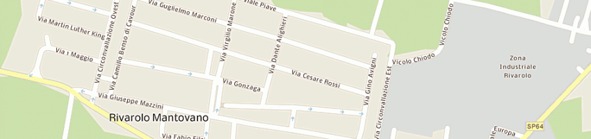 Mappa della impresa ristorante pizzeria la fontanella a RIVAROLO MANTOVANO