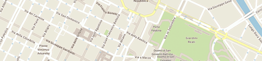 Mappa della impresa basilica mauriziana a TORINO