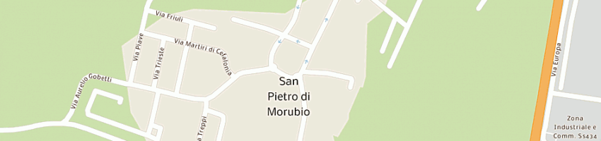 Mappa della impresa trattoria rossini paolo a SAN PIETRO DI MORUBIO