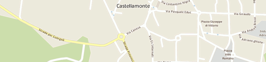 Mappa della impresa municipio - biblioteca a CASTELLAMONTE