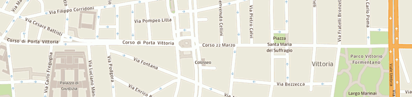 Mappa della impresa calzedonia spa - tezenis a MILANO