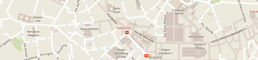 Mappa della impresa presidenza del consiglio servnazdighe uffmilano a MILANO