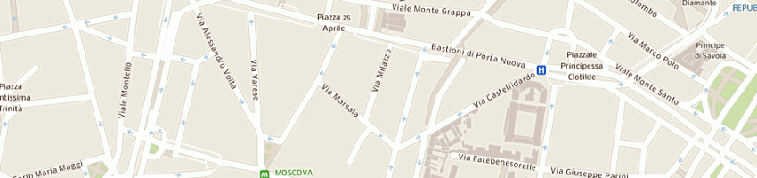 Mappa della impresa centro veterinario brera di f maraffi e s scarab a MILANO
