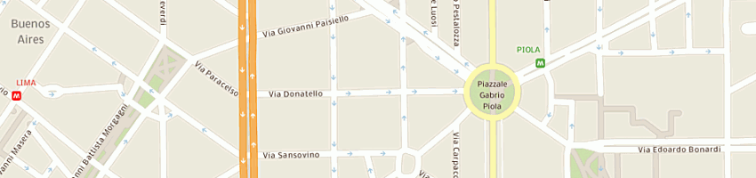 Mappa della impresa autofficina carrozzeria donatello di fruzzetti i a MILANO