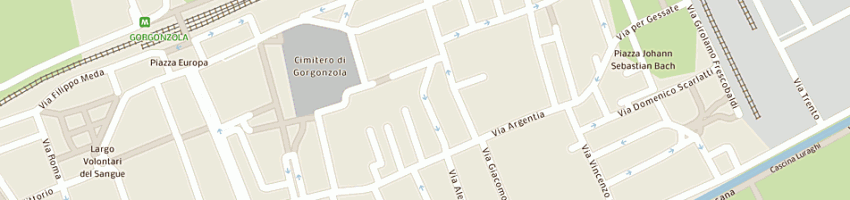 Mappa della impresa bar dante privativa di villa bruno a GORGONZOLA