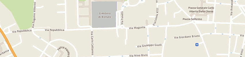 Mappa della impresa parrocchia s martino palazzo dello sport mons giuseppe sala a BOLLATE