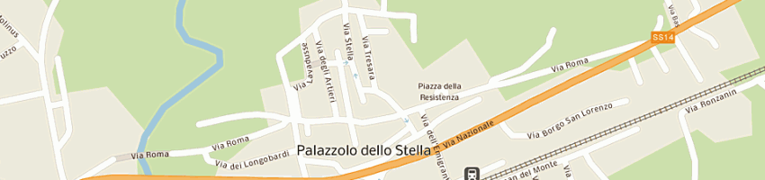 Mappa della impresa poste e telecomunicazioni a PALAZZOLO DELLO STELLA