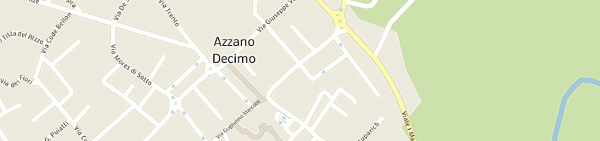Mappa della impresa pizzeria - trattoria bar aladino a AZZANO DECIMO