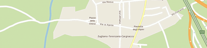 Mappa della impresa ristorante pizzeria al forestiero a ZUGLIANO