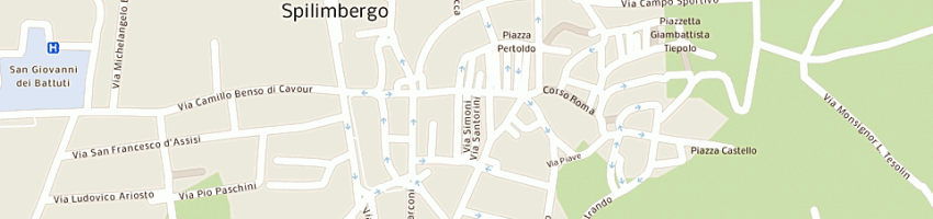 Mappa della impresa osteria al buso a SPILIMBERGO